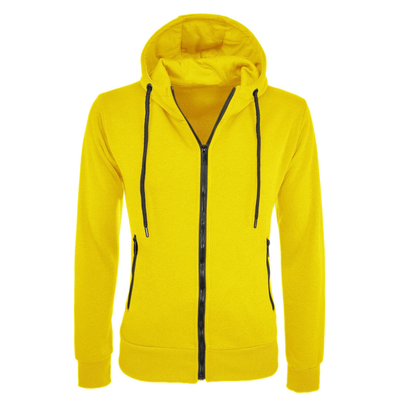 Felpa con cappuccio XXL Giallo Zip Abbigliamento Felpe