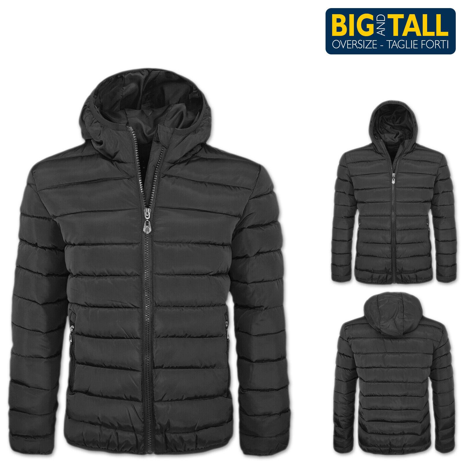 Giubbotto Uomo Taglie Forti Eco 5XL Nero Cappuccio Uomo Abbigliamento Capispalla Piumini